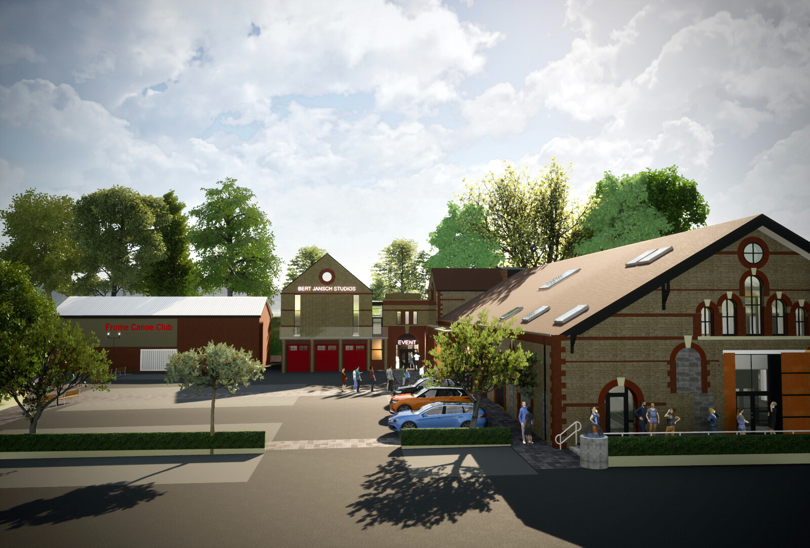 Illustrative plan showing the proposed Event Tec building, new events entrance and car park improvements