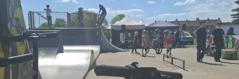 people using Frome's skatepark