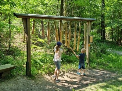 Photo of wooden chimes, one of the play options